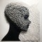 Metal Wire Paper Carving: Boldly Black And White Silhouette Profile