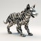 Metal Wolf Hyena 3d Model: Futuristic Psychedelic Design