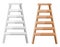 Metal and wooden ladders, icon