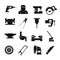 Metal working icons set, simple style