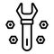 Metal wrench bolt icon, outline style