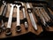 Metal wrenches tool set to fix machinery and automotive engine