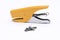 Metal yellow office stapler with metal staple for office in whit