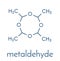 Metaldehyde pesticide molecule. Used against slugs and snails and as solid camping fuel. Skeletal formula.