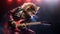 Metalhead cat with guitar. Neural network AI generated