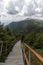 Metalic stairs on the Toaca peak in Romania Carpathians