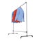 Metall Clothing Display Rack with Shirts on white. 3D illustration