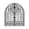 Metall gate door icon. Vector EPS10.