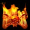 Metall Jolly Roger in flame