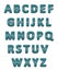Metallic alphabet.