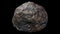 Metallic Asteroid 3D rendering over black background