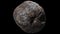 Metallic Asteroid 3D rendering over black background