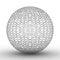 Metallic ball on white background