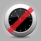 Metallic banned button, white last minute clock