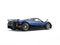 Metallic blue awesome luxury super sports car - side view