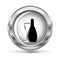 Metallic button with a bottle of wine. vector
