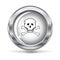 Metallic button with a hazard sign. vector