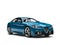 Metallic cerulean blue modern fast car - studio shot