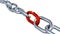 Metallic Chain with One Red Link