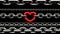 Metallic Chains Locked with a red heart