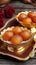 Metallic charm Indian dessert Gulab Jamun in a traditional bowl