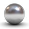 Metallic chrome sphere over white