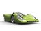 Metallic crazy green vintage race super car