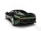Metallic dark green elegant sports car - tail view