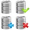 Metallic database icons