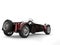 Metallic deep red vintage open wheel sport racing car - back view