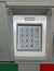 Metallic dial keypad, bank security concept,