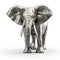 Metallic Elephant 3d Model On White Background