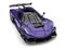 Metallic exotic purple sports race super car - top down front view