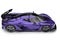 Metallic exotic purple sports race super car - top down view