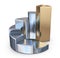 Metallic finance chart, business graph. 3D Icon