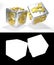 Metallic financial dice on the white background with alfa channel