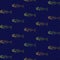 Metallic Fish skeletons background. Seamless colorful pattern