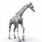 Metallic Giraffe 3d Model: Technological Design With Bold Structural Designs