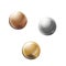 Metallic glass balls - bronze, silver, gold. competition, award, prize places vector illustration.elegant jewellery