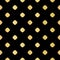 Metallic Gold on Black Polka Dot Seamless Vector