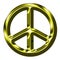 Metallic Gold Peace Sign