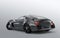 Metallic gray sports car on gray background