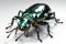Metallic green scarab beetle high quality, animals, insects
