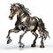 Metallic Horse 3d Model: Innovative Precisionism With Elegant Realism