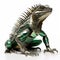 Metallic Iguana 3d Model With Silver And Emerald Surfaces