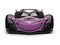 Metallic light purple futuristic concept race super car - front view