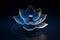 Metallic Lotus Icon: Delicate Texture in White, Blue, and Black (AI Generated)