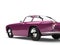 Metallic magenta vintage muscle car - rear side view cut shot