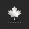 Metallic maple leaf emblem of Canada with 3D effect, silver texture creative concept patriotic symbol for the Canadian national