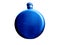 Metallic nickel-plated blue flask is round with a metal cap.